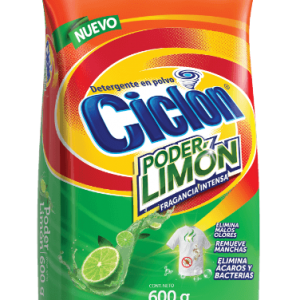 detergente en polvo ciclon poder limon