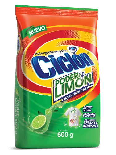 detergente en polvo ciclon poder limon