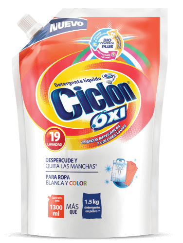 doy pack detergente líquido ciclon oxi​