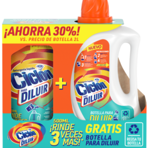 Detergente Líquido Onpack Ciclón Para Diluir 500ml + Botella 2L